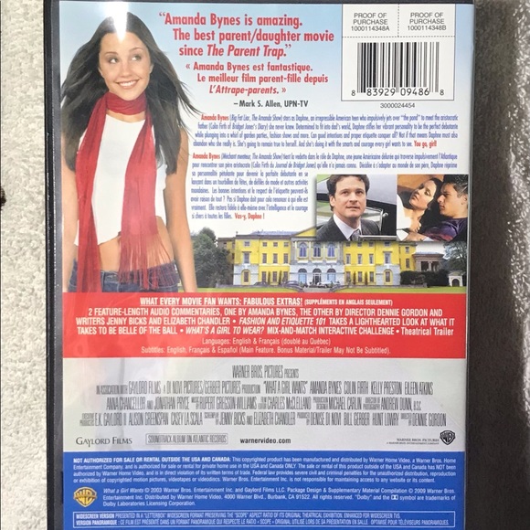 What A Girl Wants Movie DVD - Picture 3 of 3